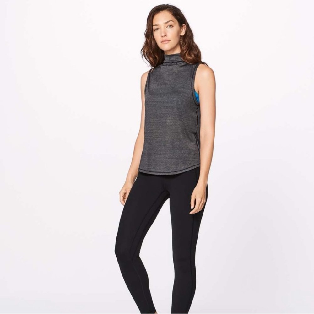 Lululemon Twist‎ & Reach Mock Neck Black Tank size 4 - Picture 2 of 9